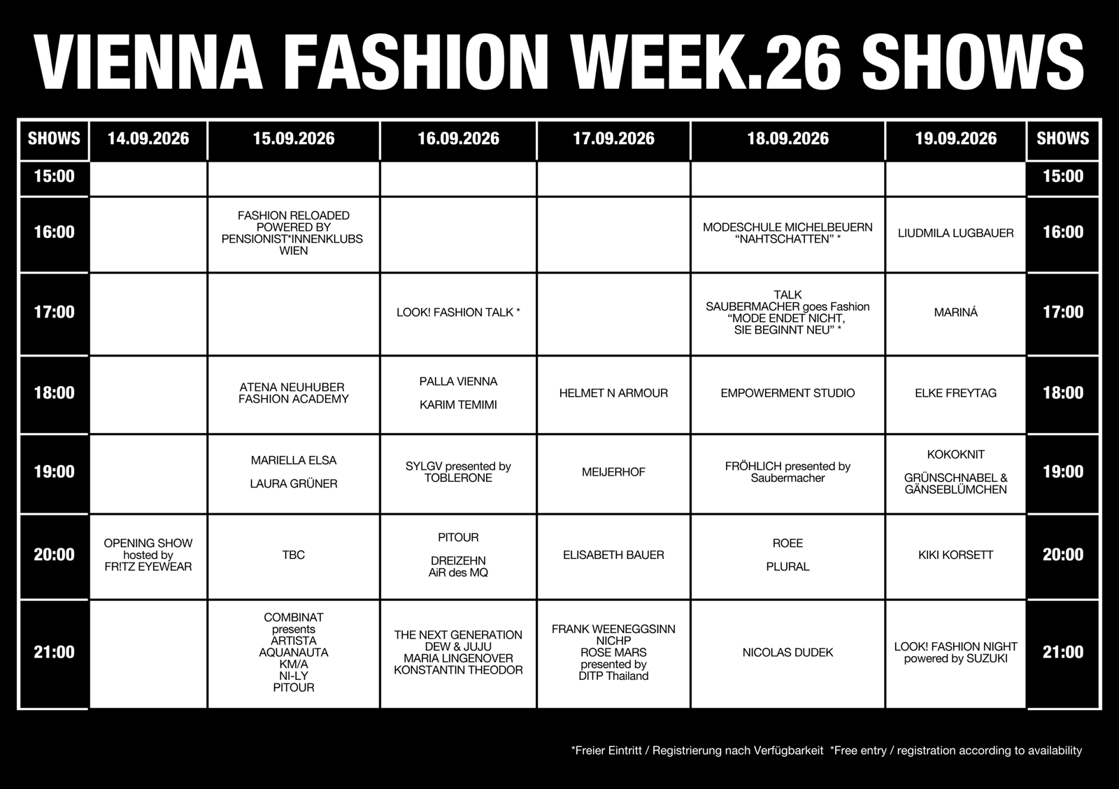 FASHION SHOWS VIENNA FASHION WEEK 2026